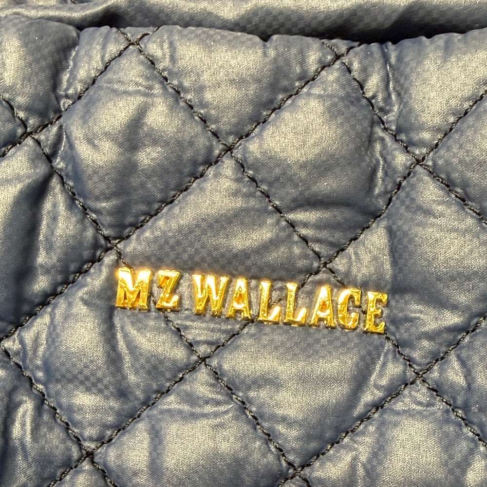 MZ Wallace Quilted Navy and Black Two-Tone Tote Bag - Picture 3 of 11